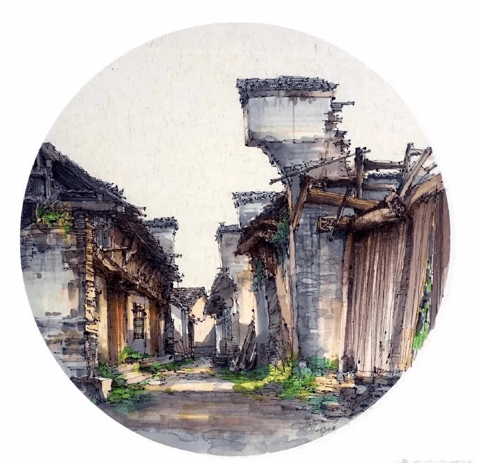 水彩插画 |钢笔淡彩建筑风景写生系列