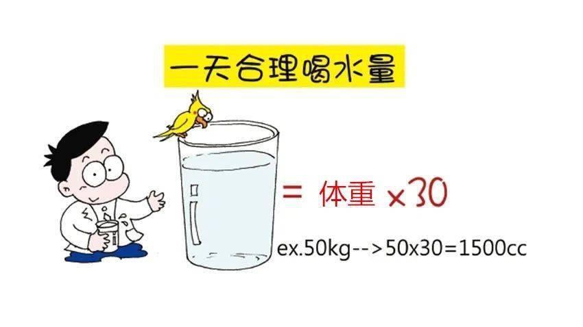 正常喝水量一般是体重x30=一天喝的水量.例如:50公斤,一天就大概喝50