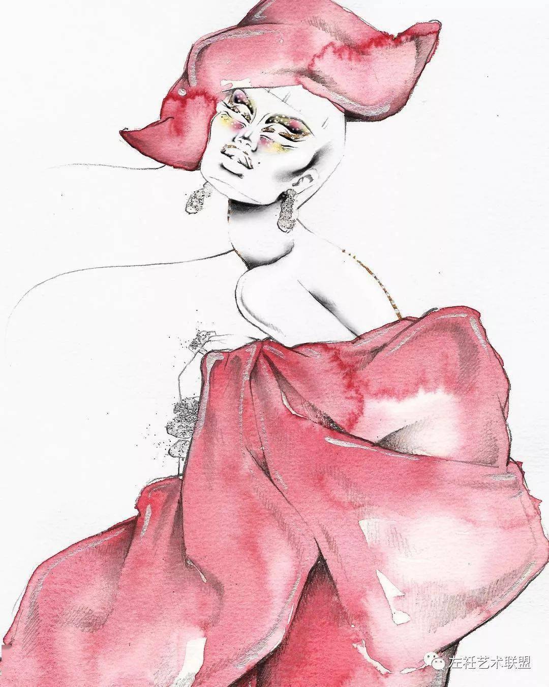 时尚|时装画上的褶皱不知怎么画？向这位时尚插画界的＂三宅一生＂学习一下！