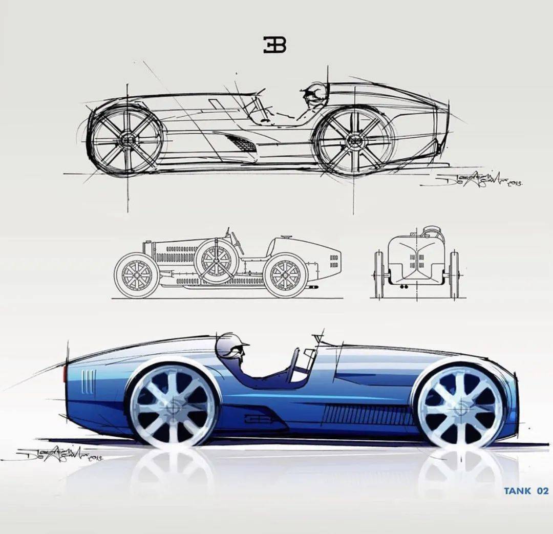 复古未来bugatti未发布车型bugattitype35d设计图曝光席尔瓦主导设计