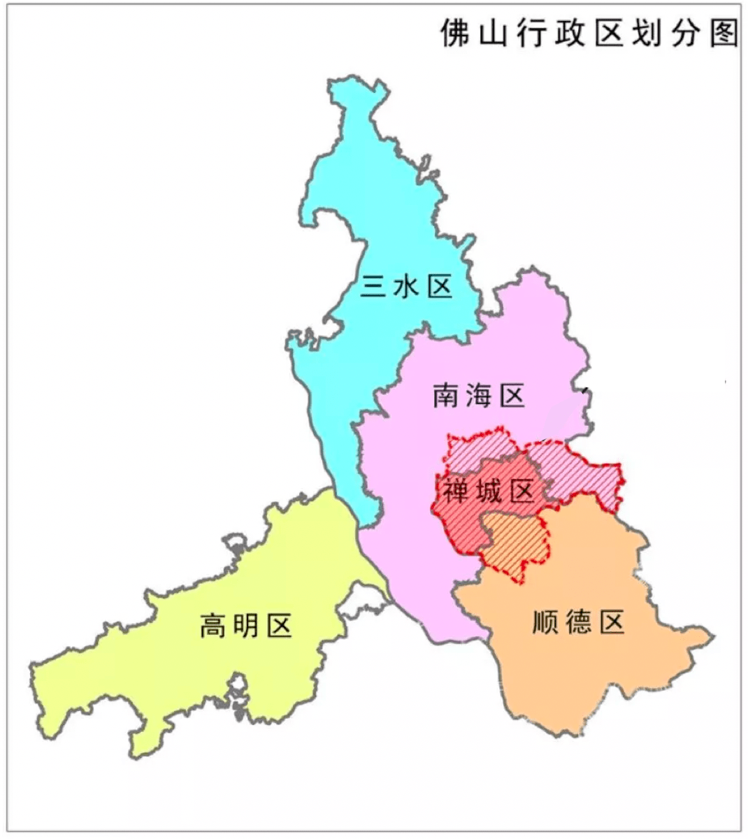 佛山行政区划图