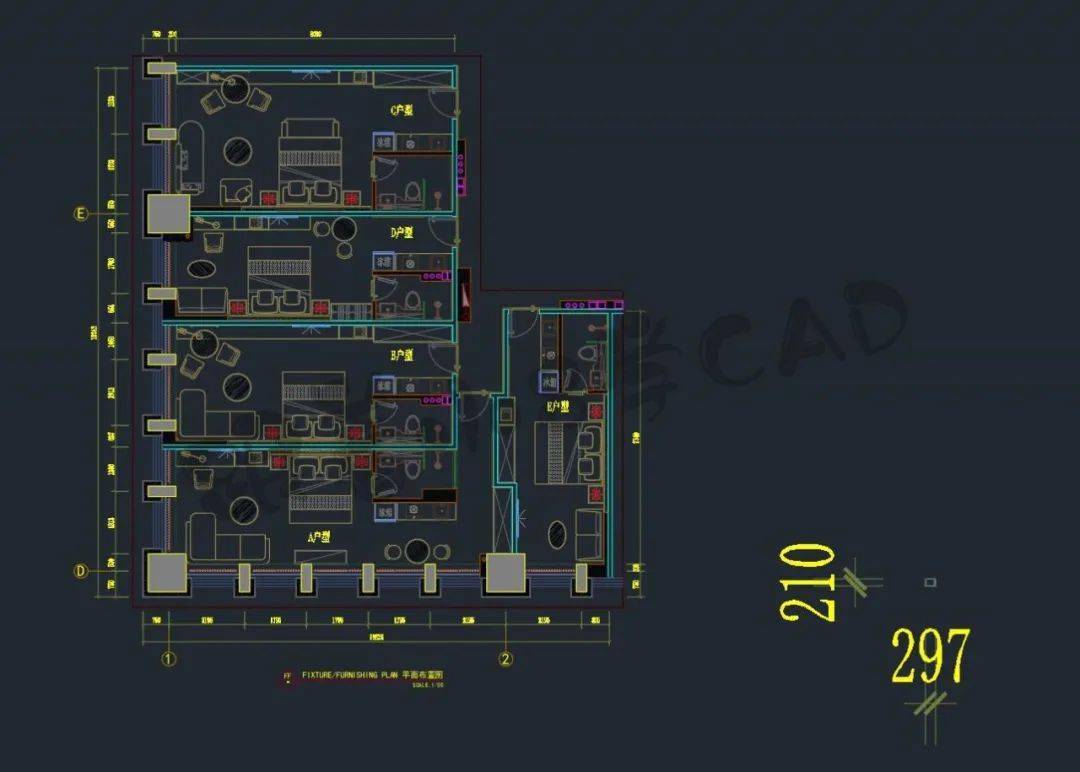 工程必备 | cad图纸1:100打印可以量取的尺寸