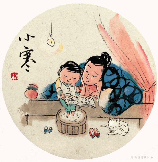 今日小雪看这位婆婆画的24节气动图超暖