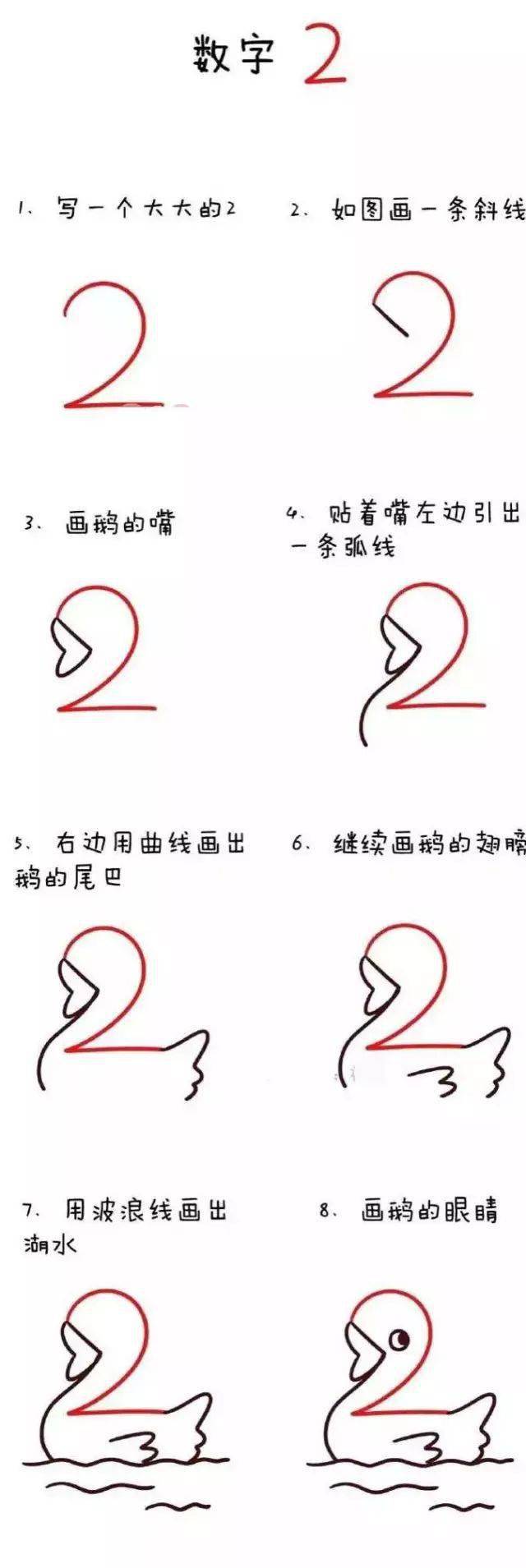 数字1到10的简笔画教程,宝宝玩一遍就上手了!