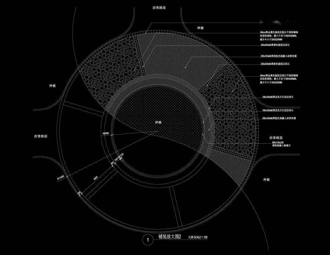 地面铺装细部cad图纸