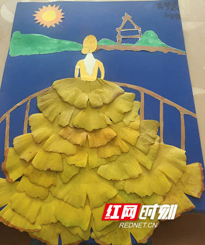 汇集秋的收获 衡南县这所学校举办树叶贴画作品展览