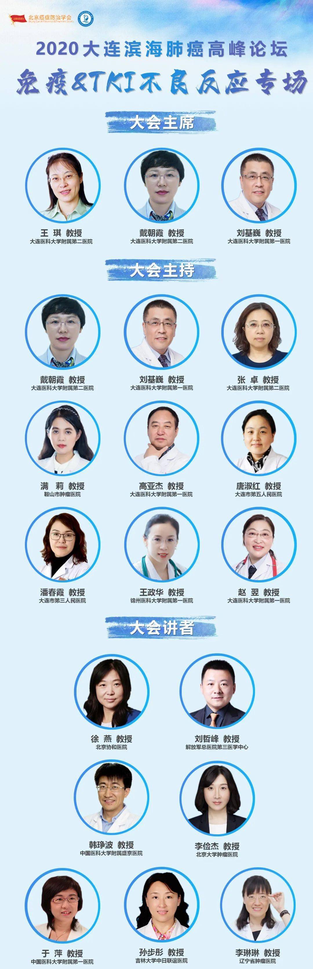 胸部肿瘤2科主任戴朝霞教授,大连医科大学附属第一医院刘基巍教授担任