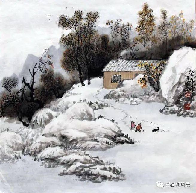 国画:家乡的雪