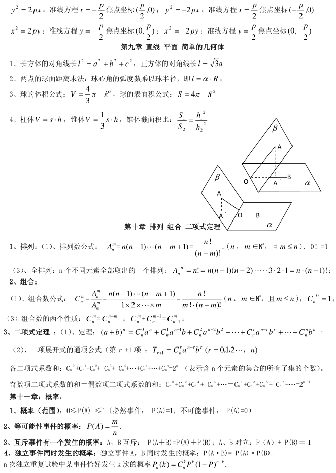 处理|高中数学必修1-5必背要点精编汇总, 基础部分一定牢记！