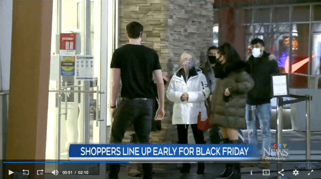 图片来源:截图自ctvnews 早就料到了黑色星期五的盛况, rideau中心和