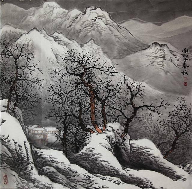 100幅山水雪景的画法(一生受益的国画教程~)