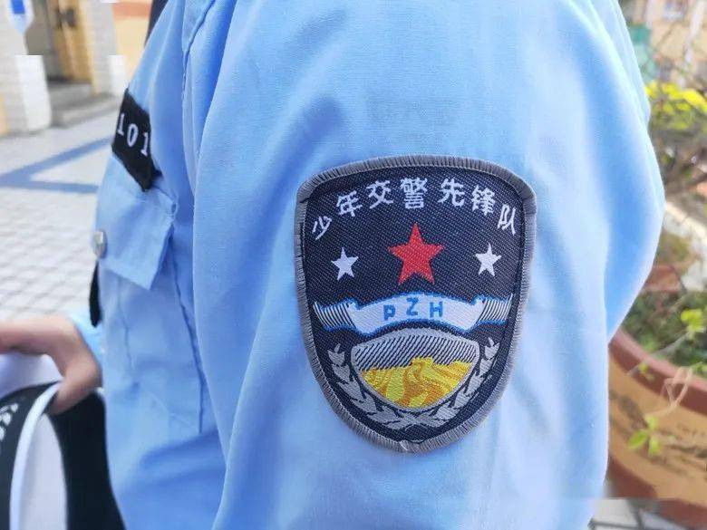 臂章:少年交警先锋队队旗我们的标志我宣誓:我自愿加入少年交警先锋队