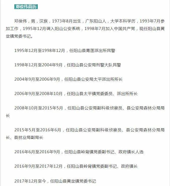 清远市阳山县黄坌镇党委书记邓俊伟接受纪律审查和监察调查
