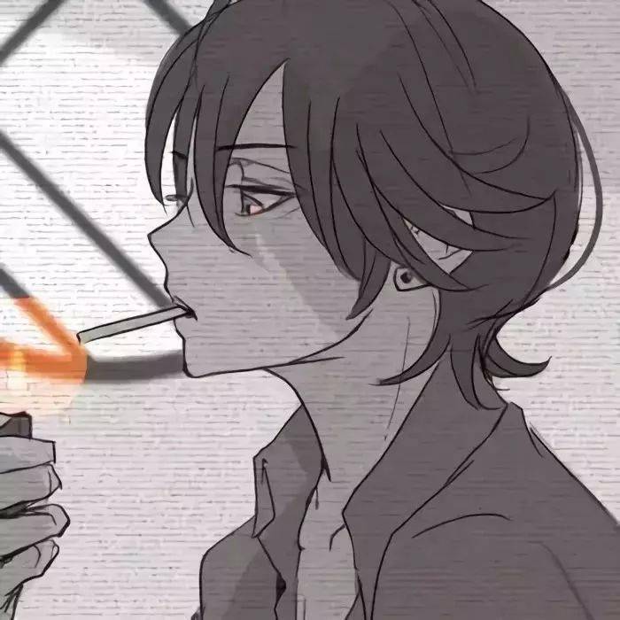 动漫头像_低头