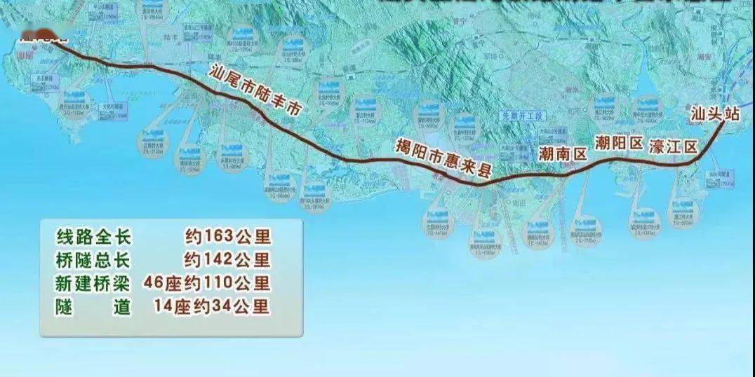 汕汕高铁站点线路图