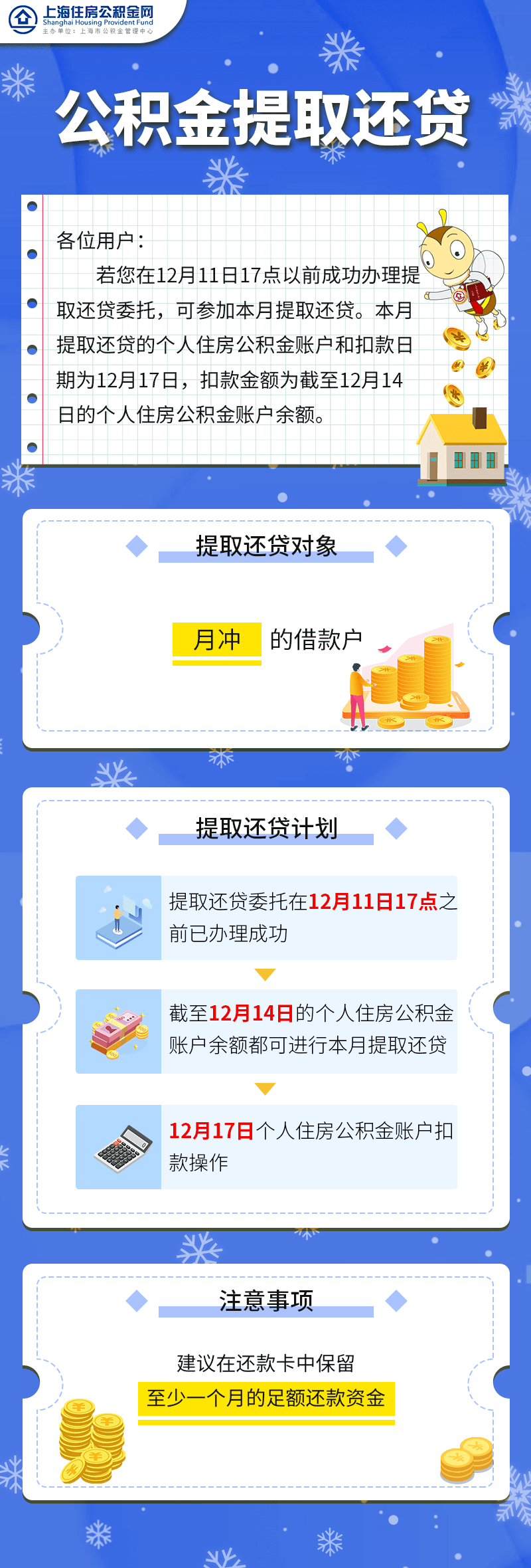 速戳!2020年12月公积金提取还贷计划安排新鲜出炉啦!