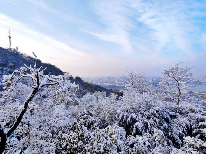 2020南京初雪 此刻的紫金山(图自南报融媒体记者 段仁虎)