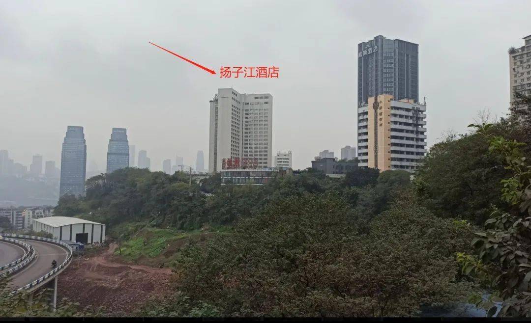 眺望那头,我的卡姿兰大眼睛一眼认出了重庆第一个四星级酒店扬子江