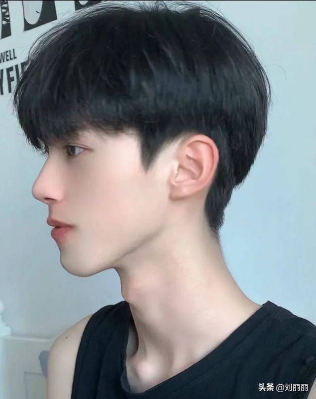 这种狼尾男发和锅盖头就不一样了 ,头顶修剪出很强的层次感 制造蓬松