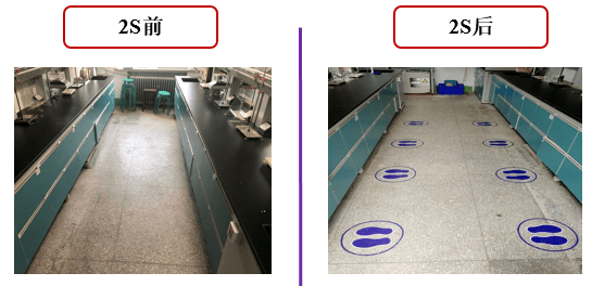 润滑油和切削液的使用导致实验室内油污较多,在进行6s管理前,实验室内