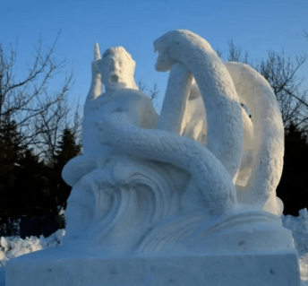 长春世界雕塑园里,这些雪雕惊艳了冬日!快来一饱眼福!
