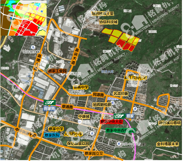 蔡家地块中止公告,龙兴236亩混合用地挂牌成交_规划