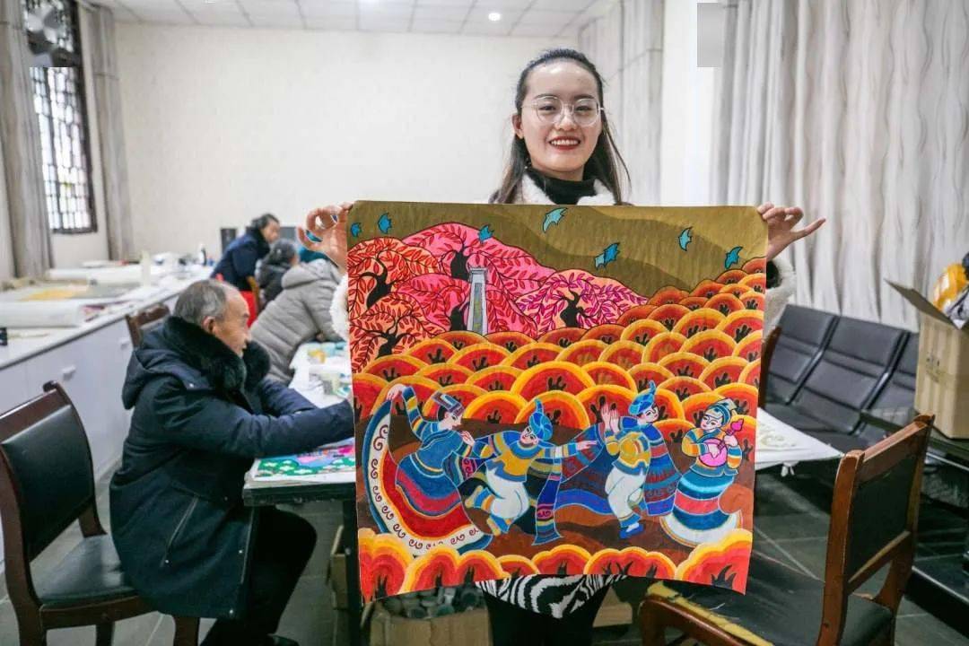 贵州毕节:农民画创作迎新年