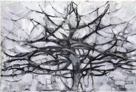 蒙德里安的《灰色的树》,虽然抽象,但似乎还能看见树的形象