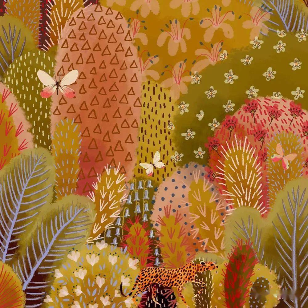 来自英国插画师 jane newland的作品,清新自然,充满童真,以森林为题材