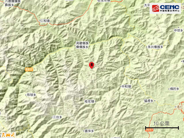 楚雄州大姚县发生3.0级地震,震源深度16千米