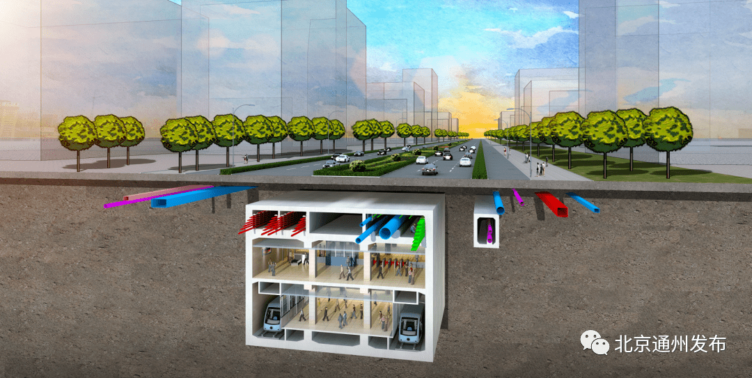 万盛南街地下有这些项目 综合管廊与地铁车站共构效果图 2020