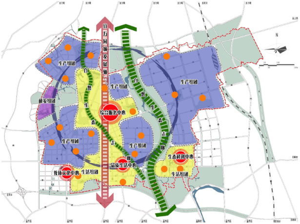 《宜春市中心城总体规划(2008-2030年)》中明确提出了中心城区的用地
