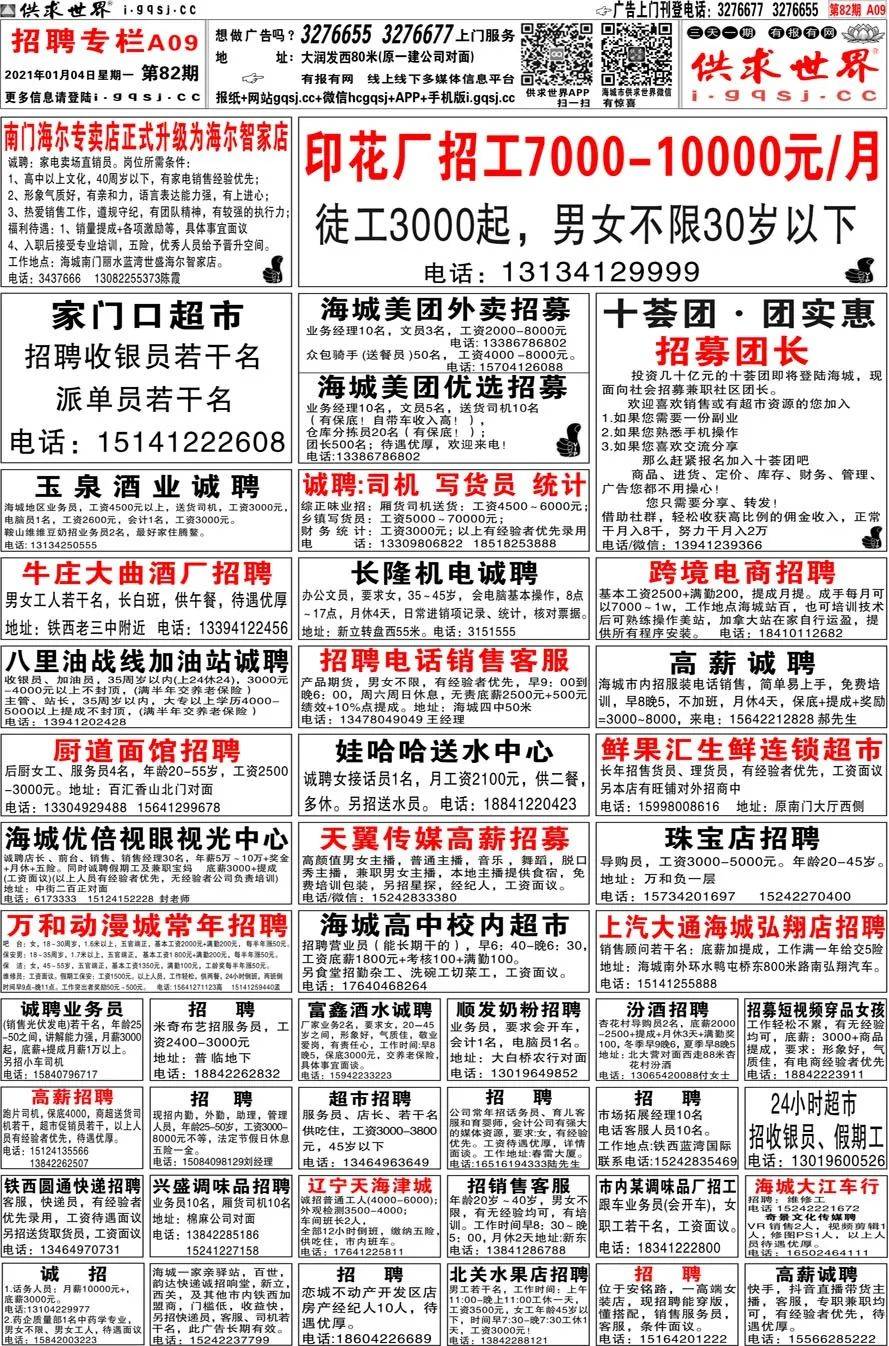 海城供求世界2020年第82期报纸电子报已经更新啦