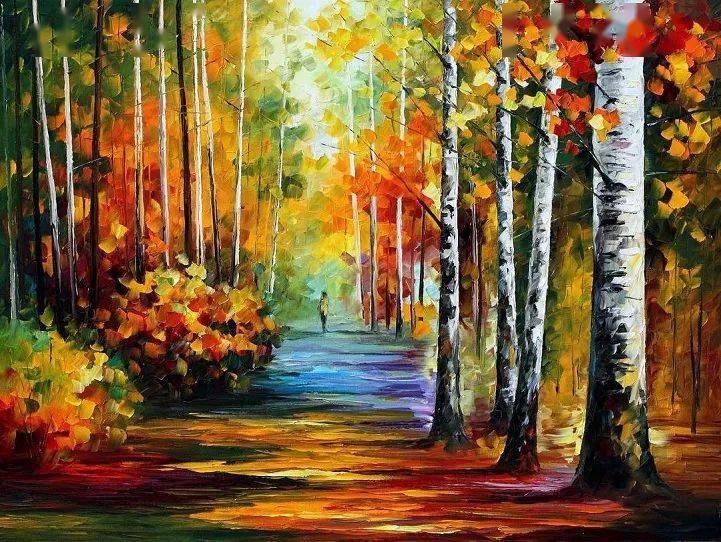 leonid afremov秋天风景油画欣赏