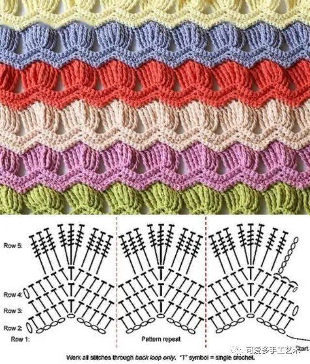 颜色再多也不乱,双色多色的钩编花样,几十种钩法分分钟让人惊艳!(附)