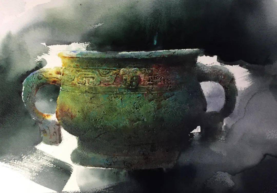水彩画家——黄华兆作品欣赏(青铜器系列)