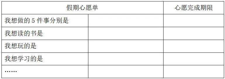 的心愿单情况下,作出合理调配和安排,并帮助孩子制作好表格打印出来