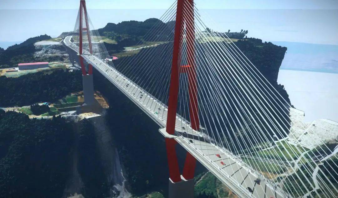 1月26日 随着最后一节段混凝土浇筑完成 朵花特大桥首个主塔顺利封顶
