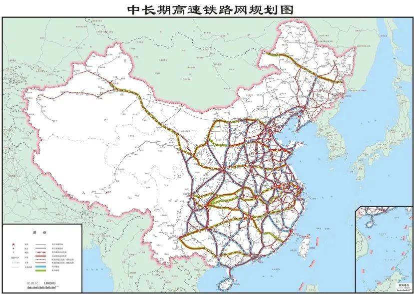 中长期高速铁路网规划图(2016-2030) 图自《中长期国家铁路网规划》