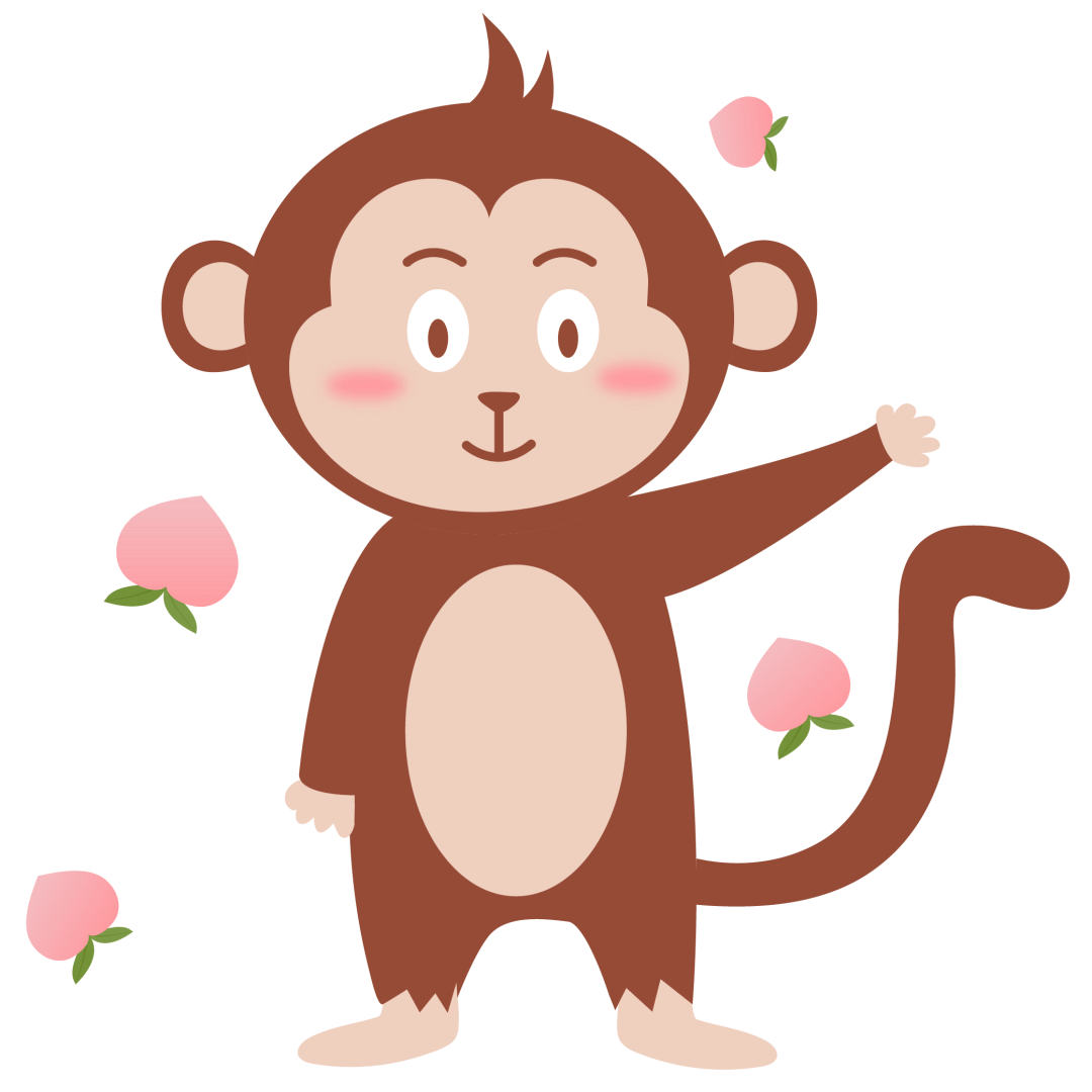 猴子吃掉小桃子.