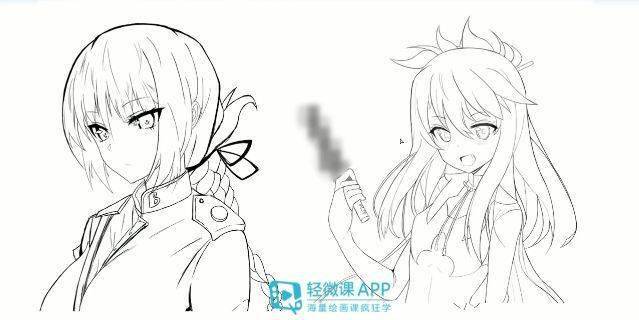 线条就需要达到整洁和流畅,看右图就显得更整洁流畅,这种线稿给人看