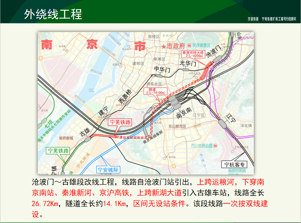 中华门至沧波门为8号线,中华门至古雄站并入s2线(宁马线;宁芜铁路古
