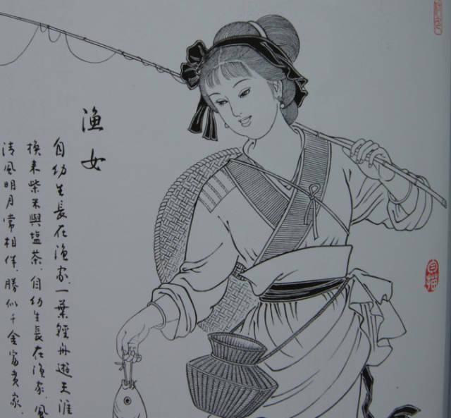 国画白描美女人物欣赏,收藏临摹!