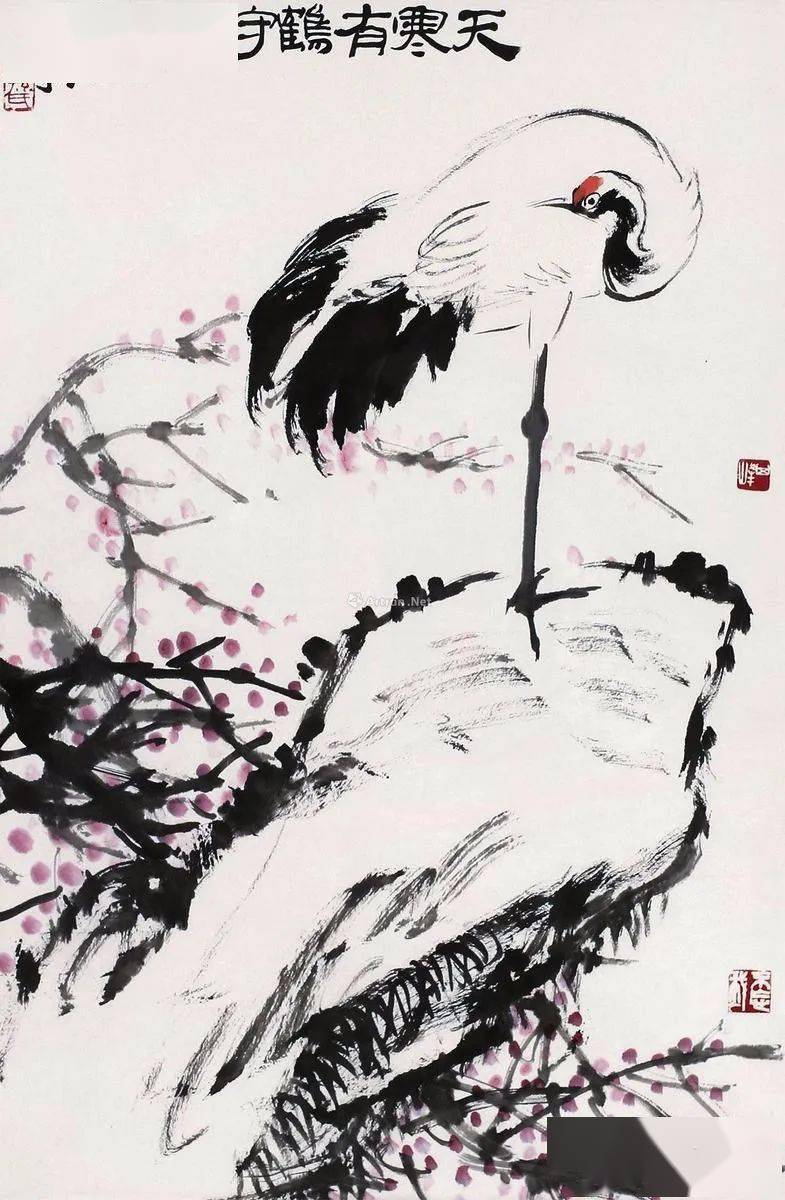孙其峰书画天寒有鹤守梅花