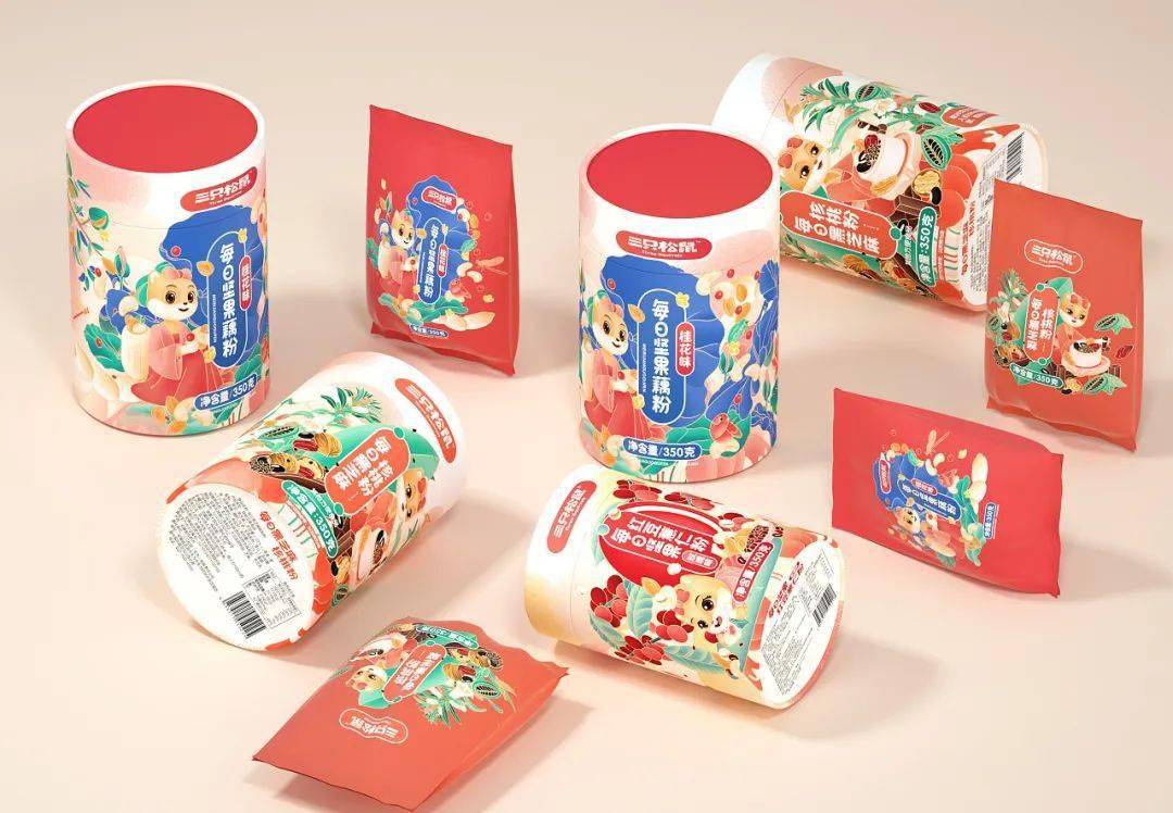 三只松鼠藕粉系列饮品包装设计,有点颠覆!