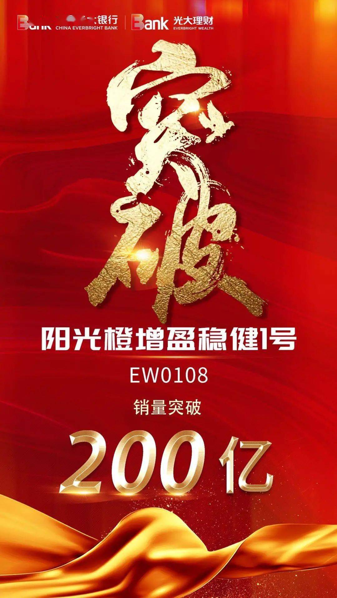 光大理财阳光橙增盈稳健1号产品销量突破200亿