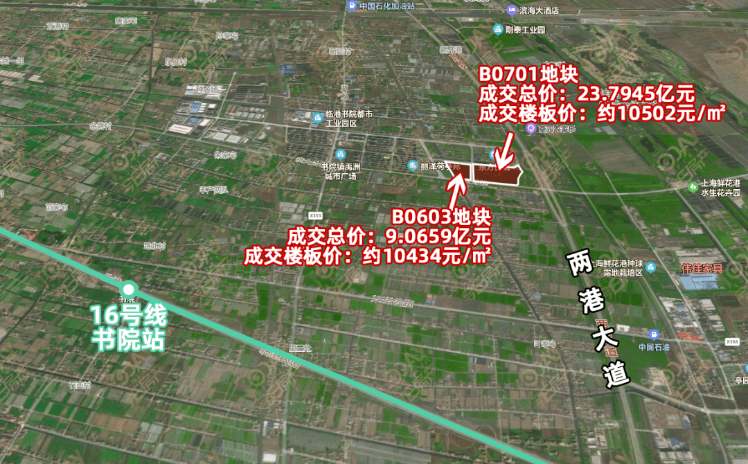 自贸区临港新片区书院社区 b0603地块 土地用途:住宅 出让面积:43444