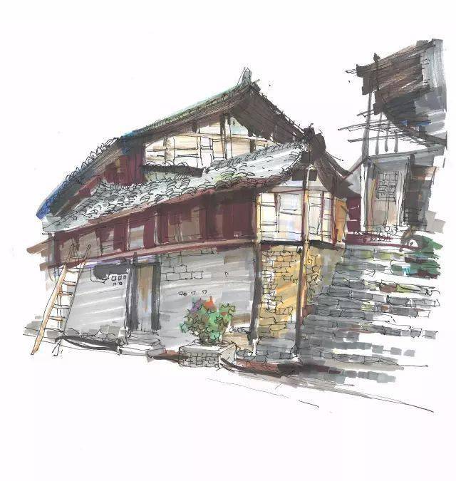 从中国老房子到欧洲老房子他的马克笔速写有着与众不同的美