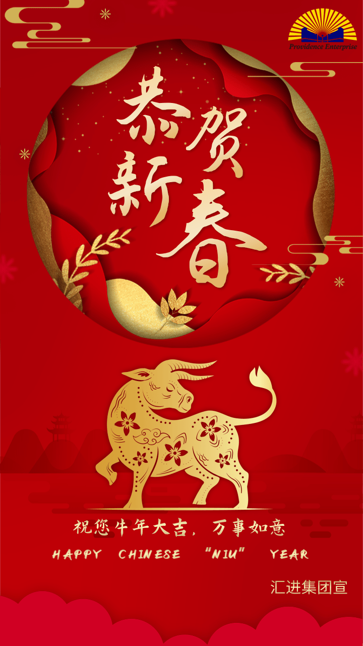 恭贺新春:汇进集团祝您牛年大吉,万事如意!