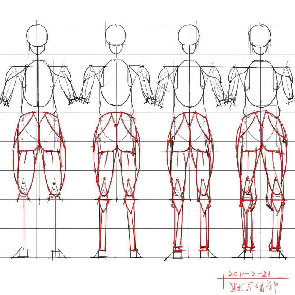 人体骨骼姿势绘画解剖草图参考合集